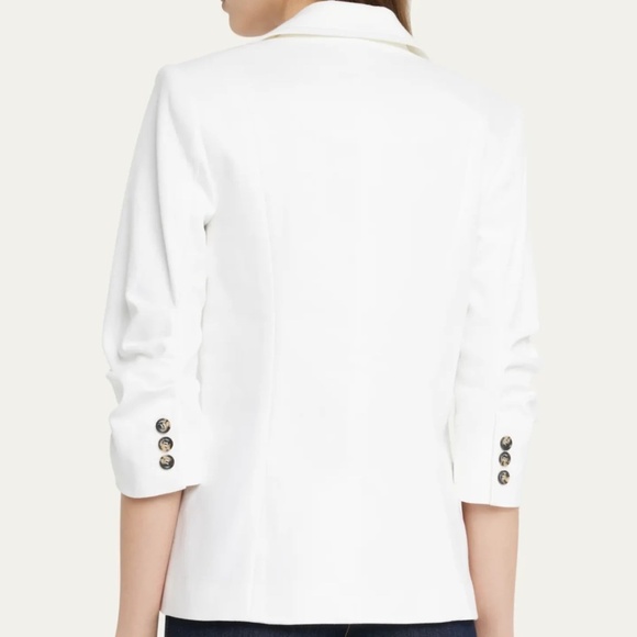 $395 Unworn Cinq A Sept Khloe White Denim Blazer - Picture 3 of 10